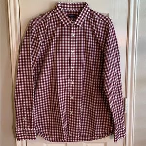 UNTUCKit NWOT Maroon Check Button Down